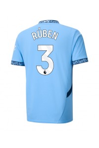 Fotbalové Dres Manchester City Ruben Dias #3 Domácí Oblečení 2024-25 Krátký Rukáv